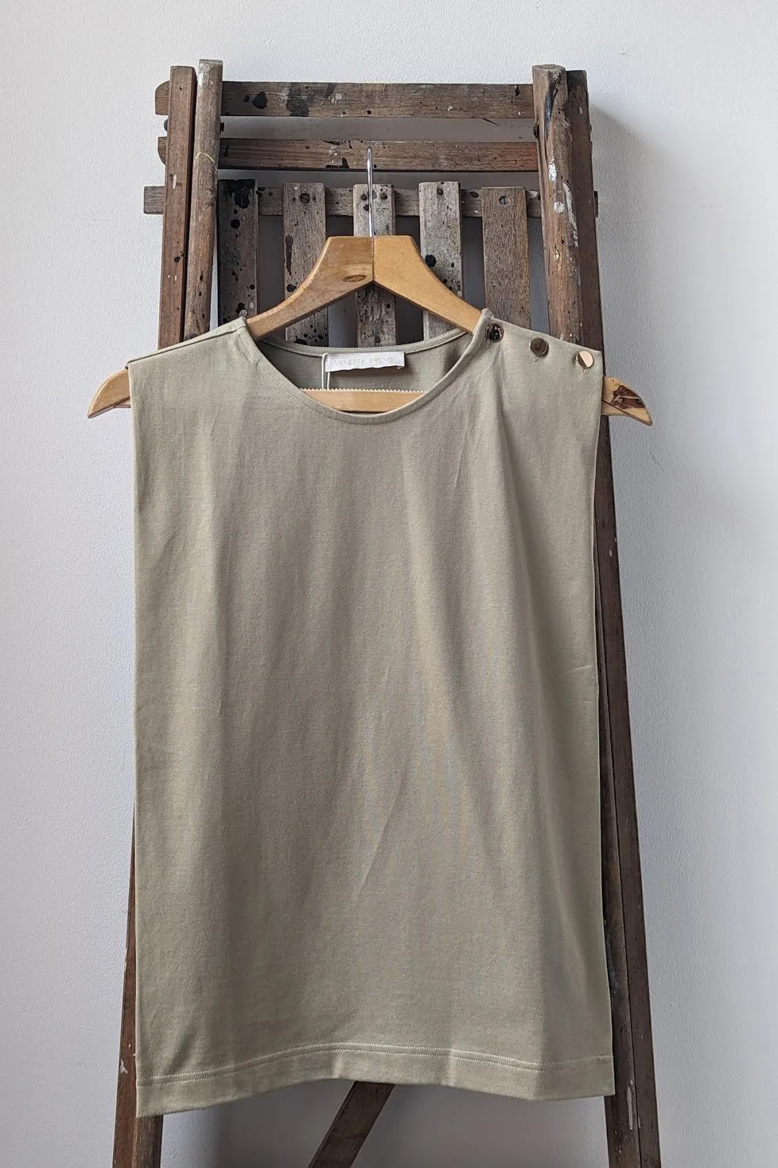 Amandine Sage Stud Tank