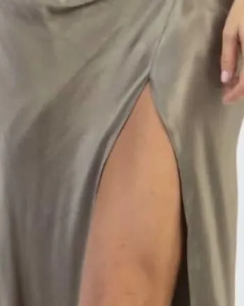 Biltmore Satin Shirring Dress In Sage | Sage