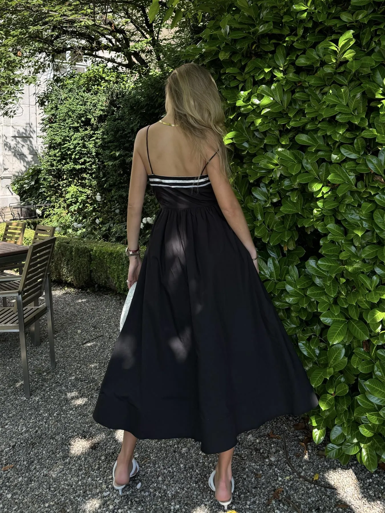 Black Scoop-Neck Maxi-Dress