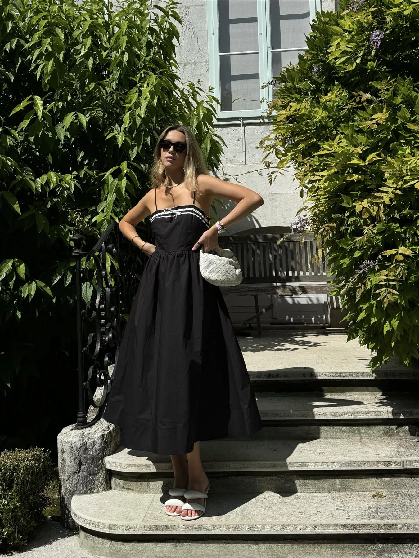 Black Scoop-Neck Maxi-Dress