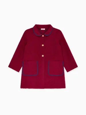 Burgundy Henrietta Girl Coat