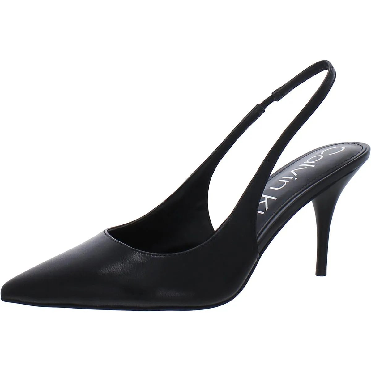 Calvin Klein Womens Cinola Leather Pumps Slingback Heels