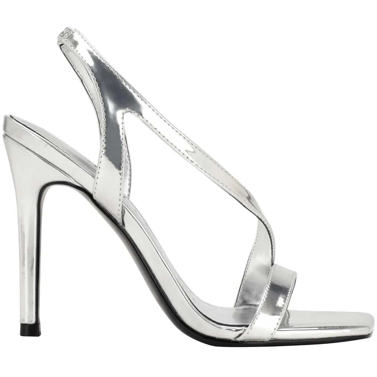 Calvin Klein Womens Tallon Patent Open Toe Heels