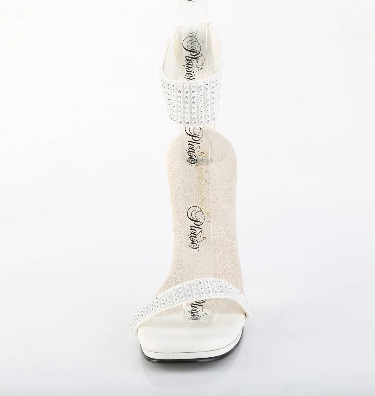 CHIC-40 Fabulicious 4 1/2" Chic White Faux Leather Sexy Shoes (High Heels)