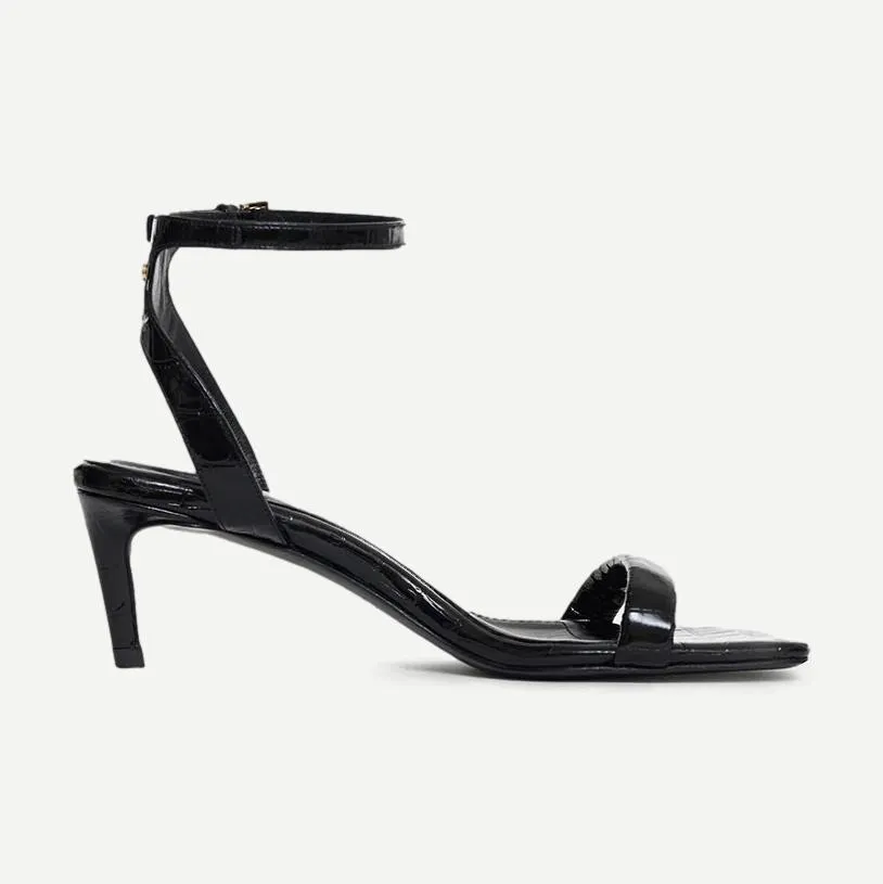 Cora Sandals - Black Embossed