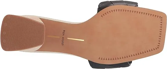 Dolce Vita Moly Black Stella Slip On Squared Open Toe Block Heeled Sandals