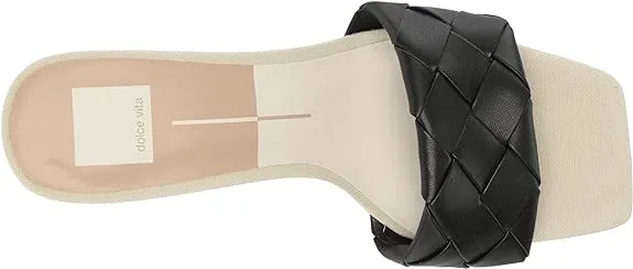 Dolce Vita Moly Black Stella Slip On Squared Open Toe Block Heeled Sandals