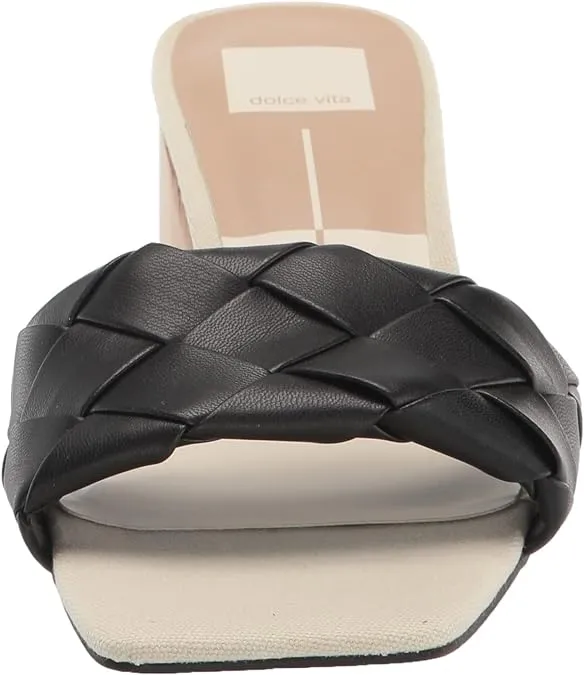 Dolce Vita Moly Black Stella Slip On Squared Open Toe Block Heeled Sandals