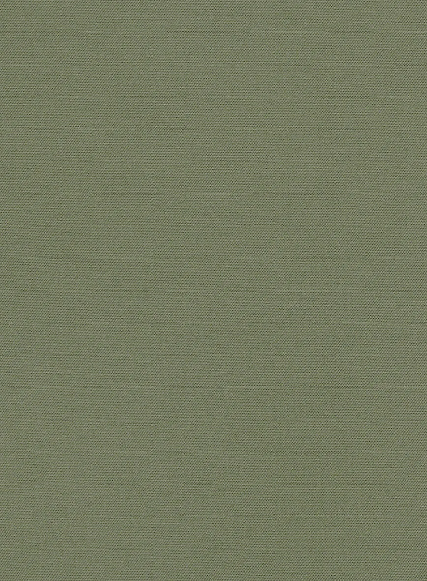 Green Feather Cotton Canvas Stretch Suit