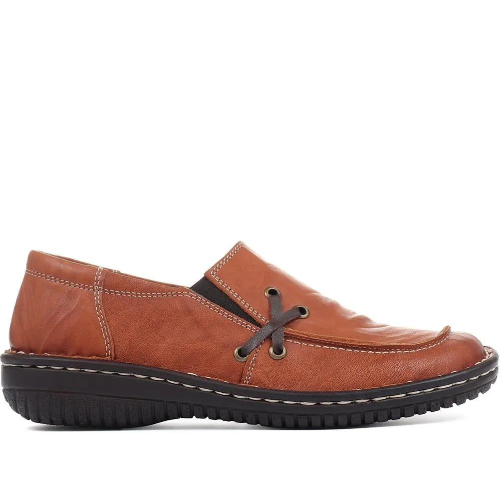 Leather Slip On Shoes - HAK32019 / 319 116