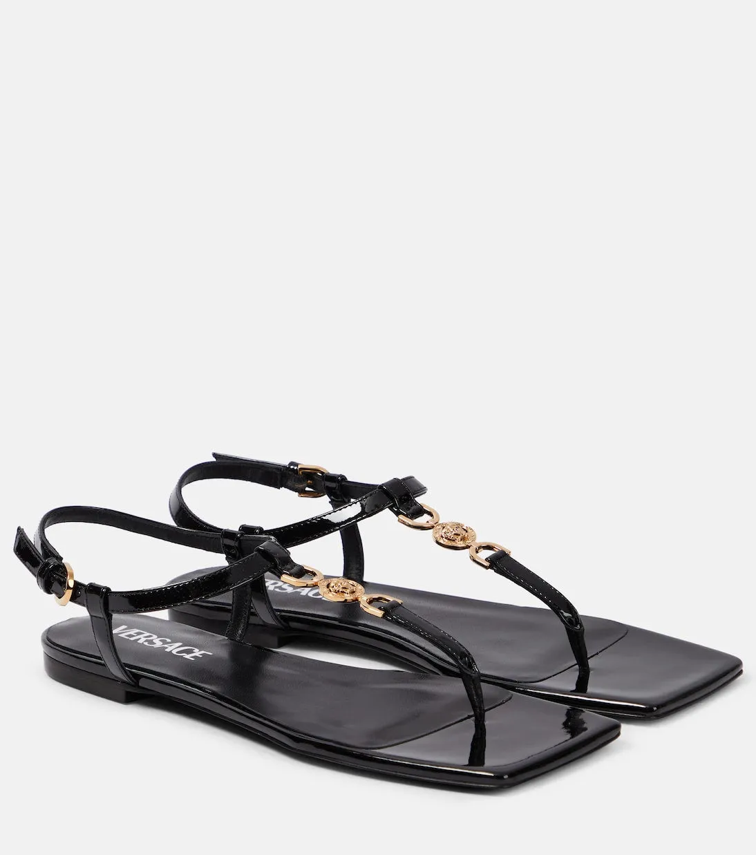 Medusa '95 Versace leather strappy sandals, black