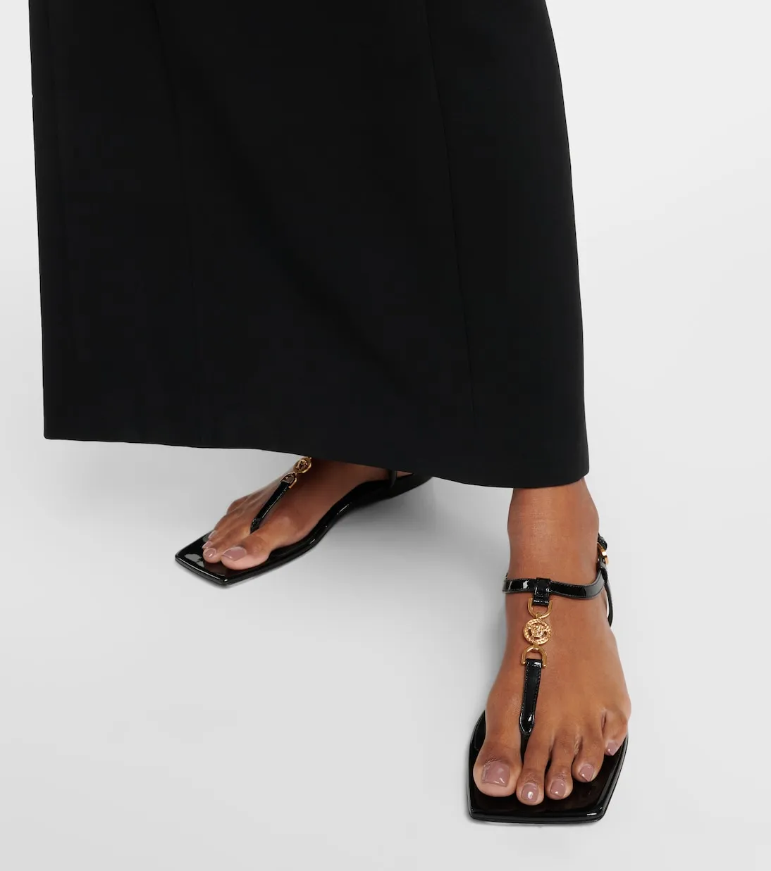 Medusa '95 Versace leather strappy sandals, black
