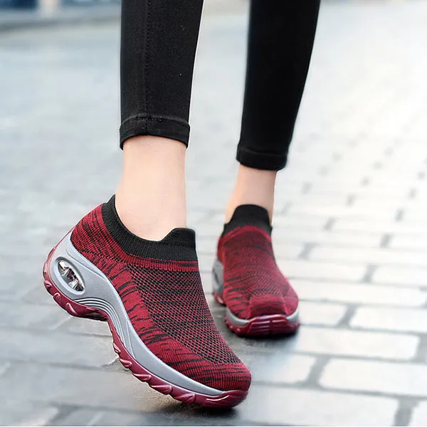 Mesh Cushioned Running Casual Platform Shoes