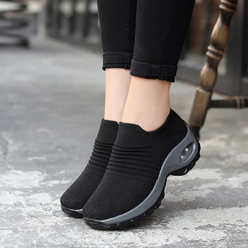 Mesh Cushioned Running Casual Platform Shoes