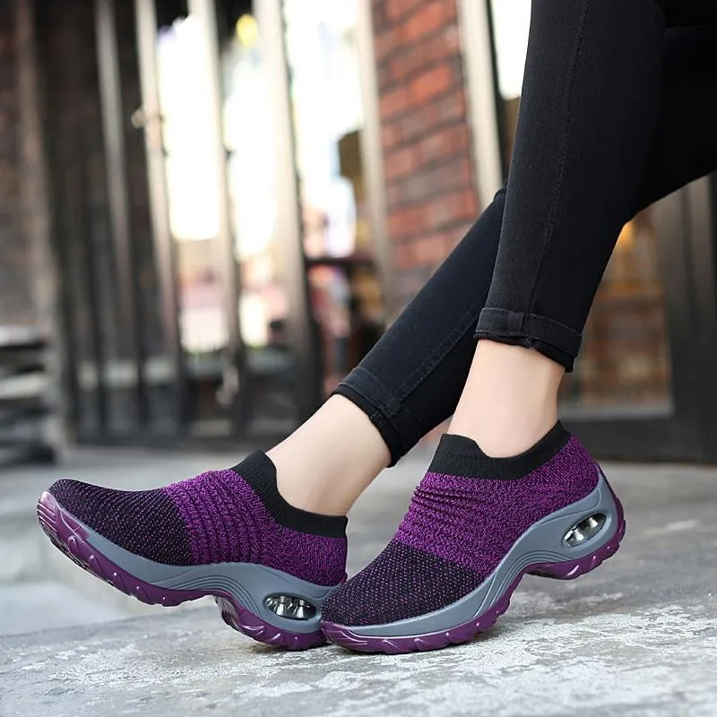 Mesh Cushioned Running Casual Platform Shoes