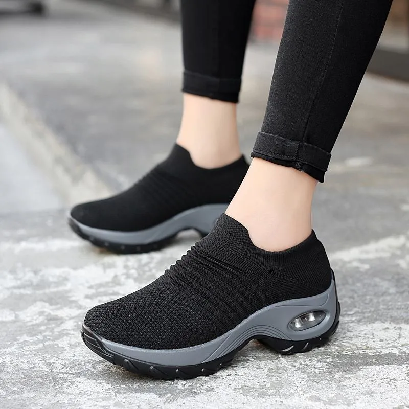 Mesh Cushioned Running Casual Platform Shoes