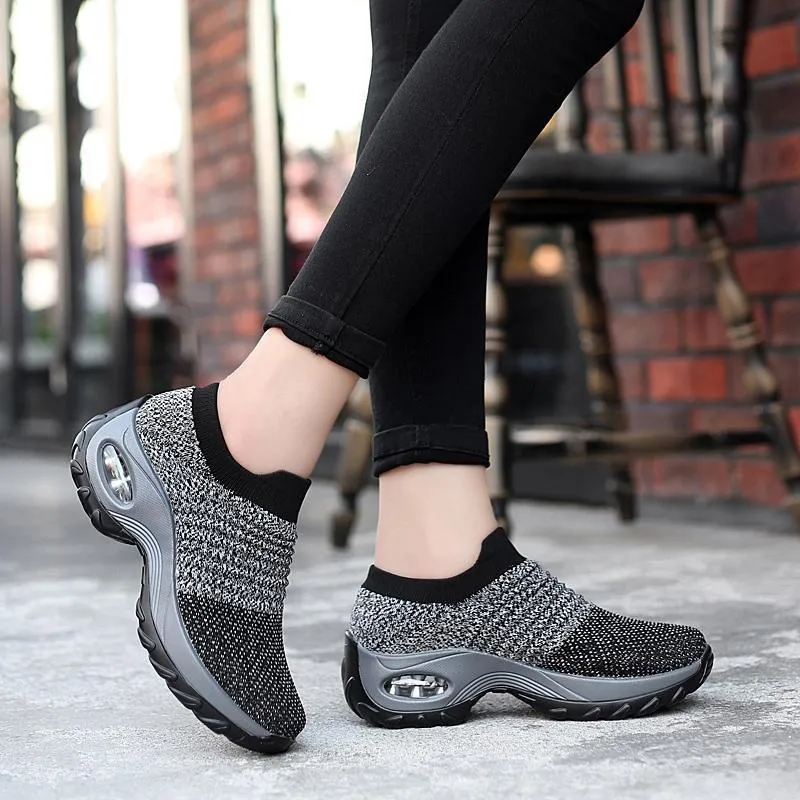 Mesh Cushioned Running Casual Platform Shoes