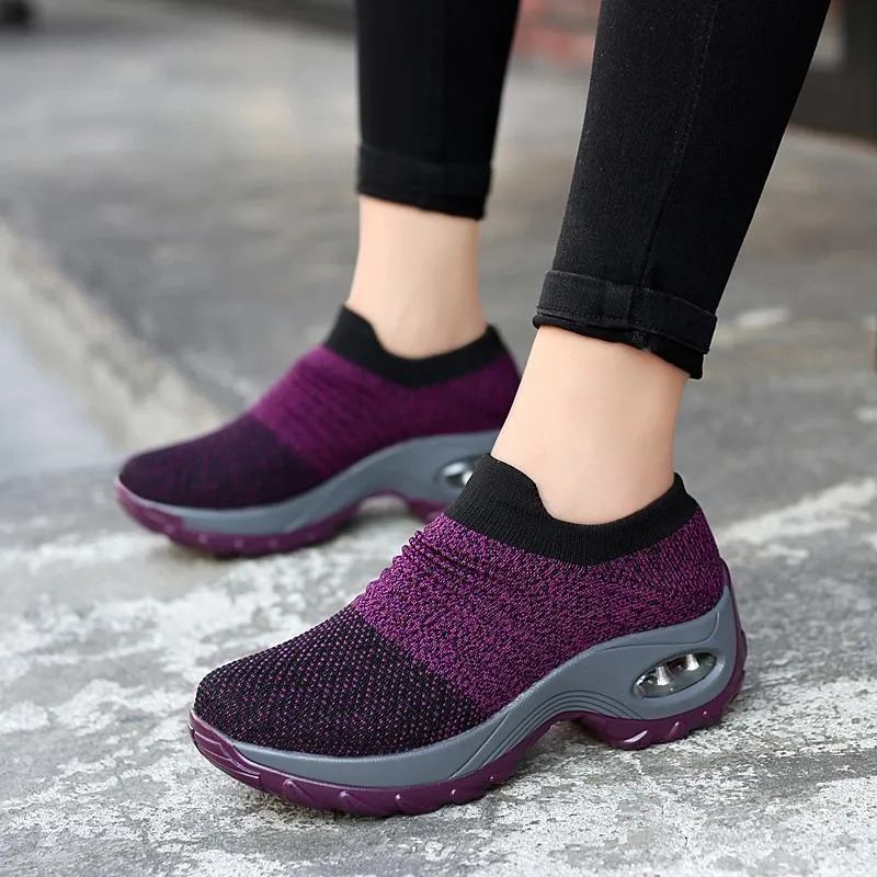 Mesh Cushioned Running Casual Platform Shoes