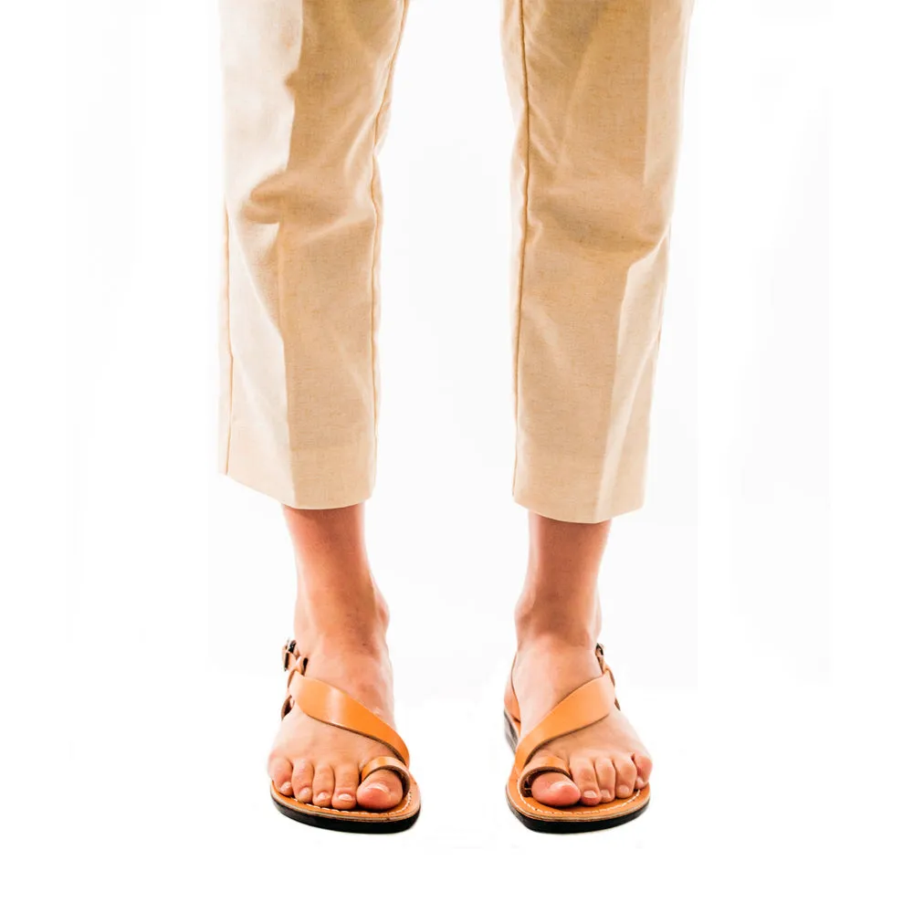 Mia - Leather Backstrap Sandal | Tan