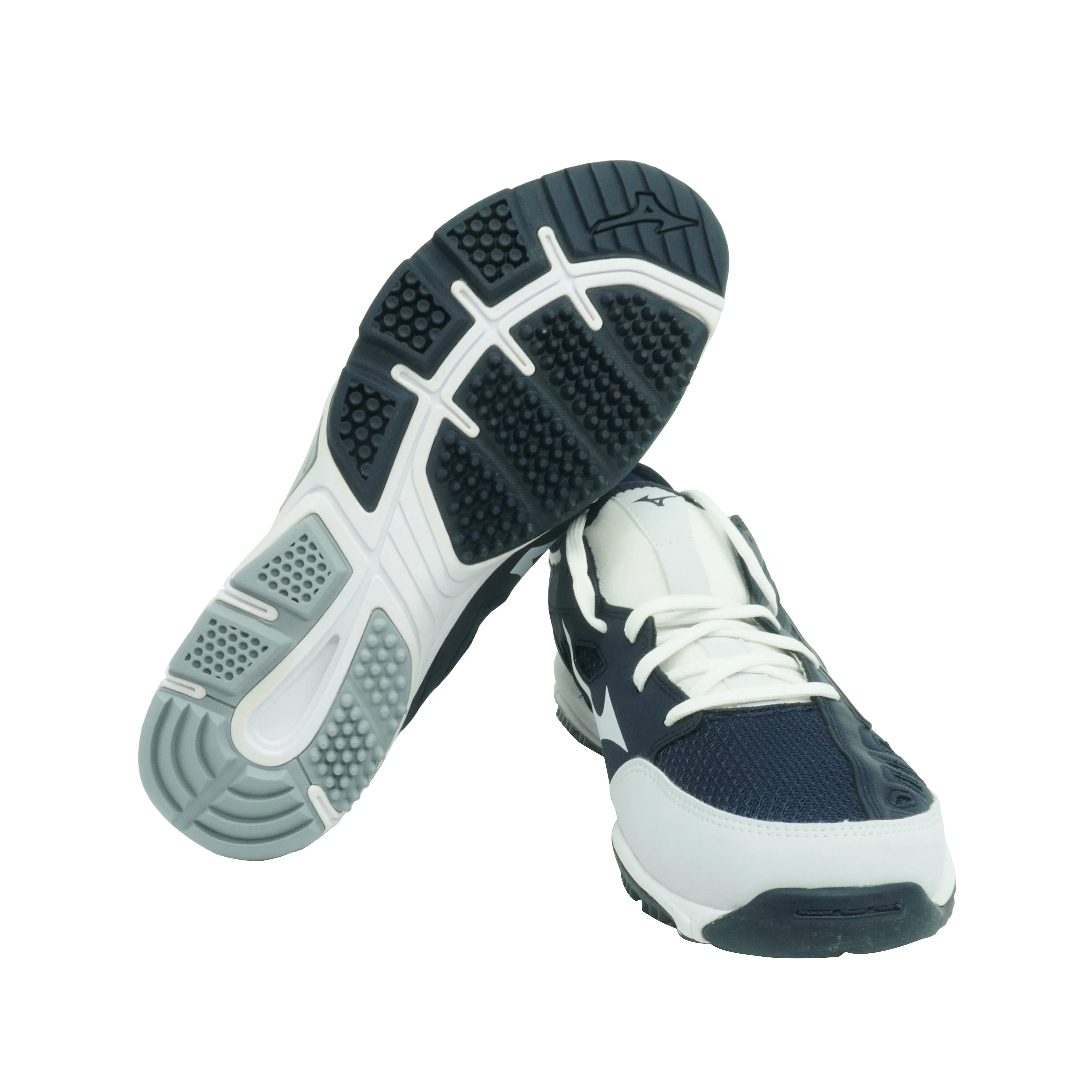 Mizuno Men's Players Trainer 2 Turf Baseball Shoes Navy White Size 10