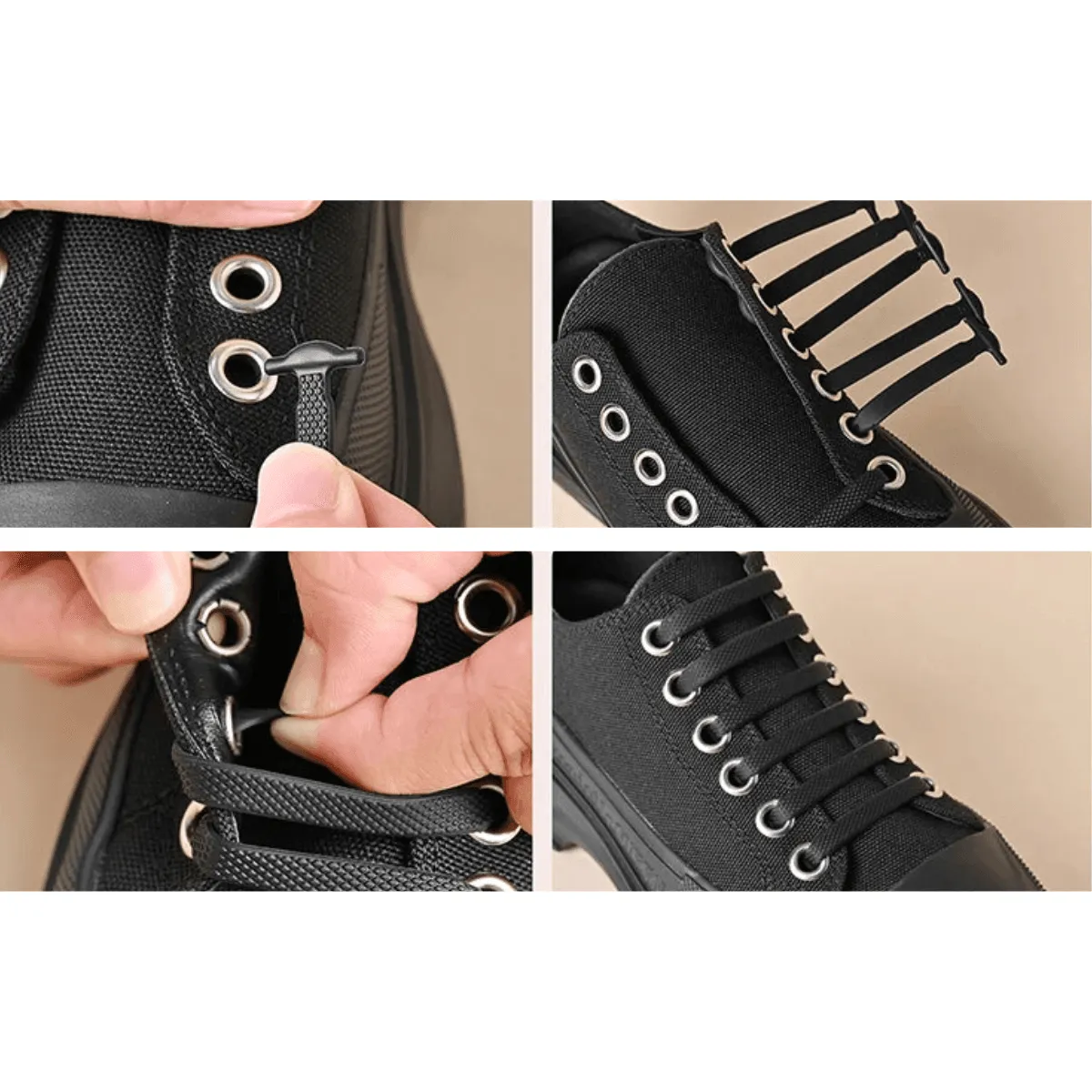 No-Tie Silicone Shoelaces – Elastic Waterproof Laces in 8 Sizes & 12 Colors for Easy Slip-On Shoes