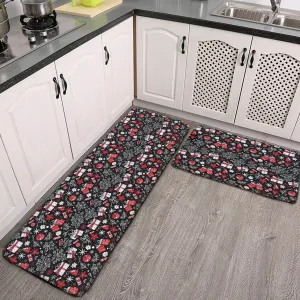 Non-slip two-piece M kitchen mat | Flannel - presents1-1