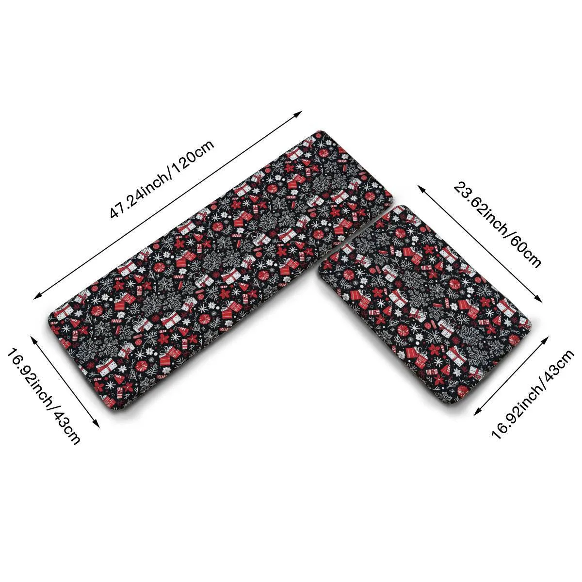Non-slip two-piece M kitchen mat | Flannel - presents1-1