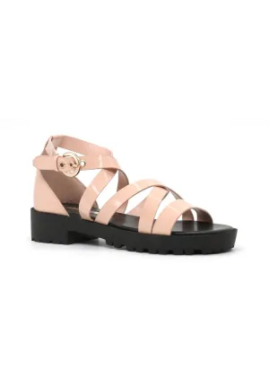 Nude Mid Heel Sandals