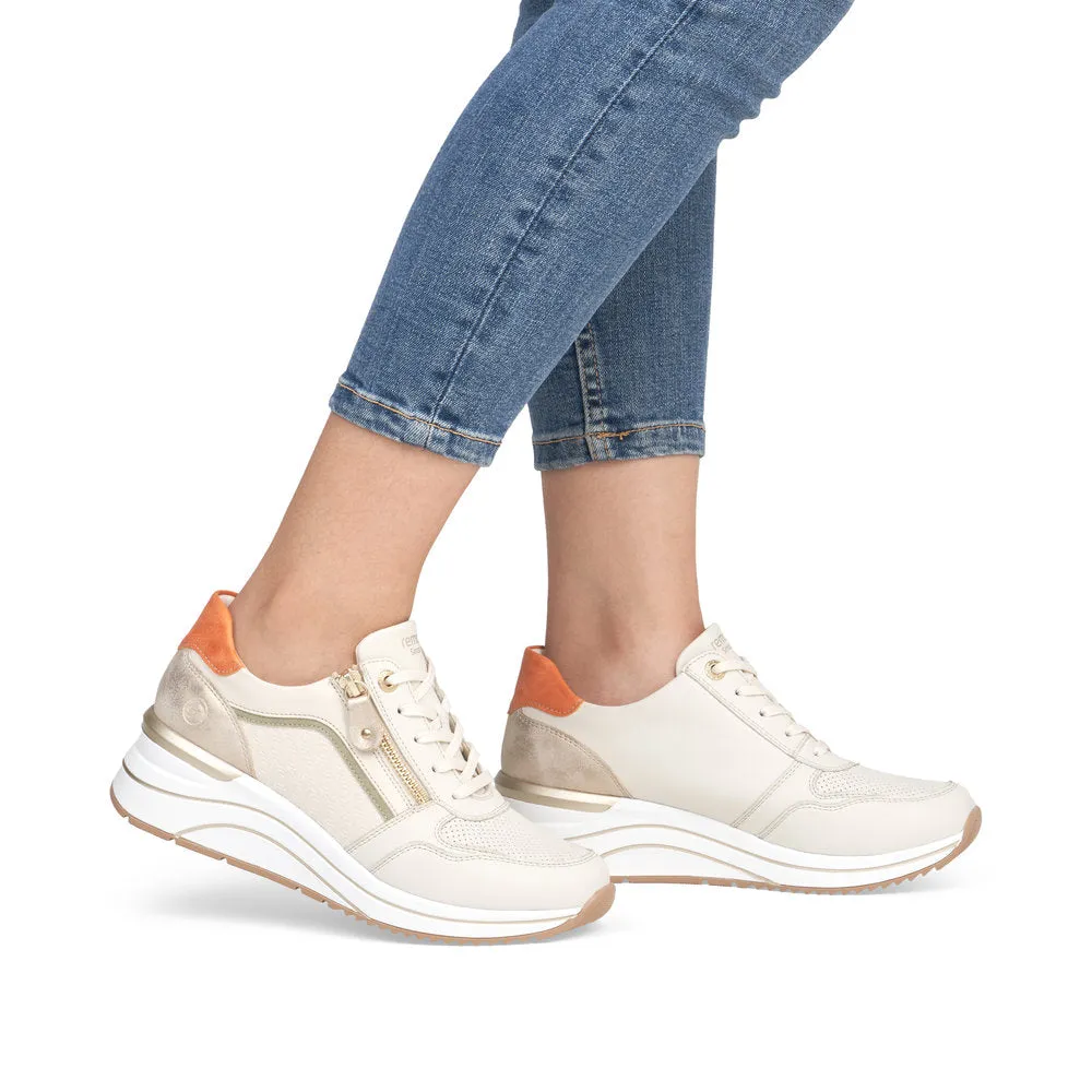 Remonte Trainers with lace and zip D0t10-80 BEIGE