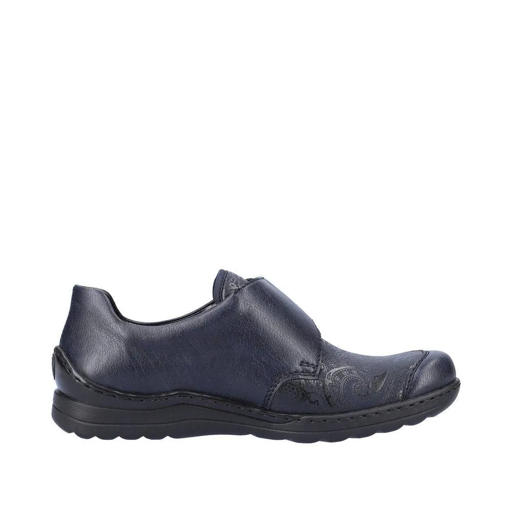 Rieker 48951-14 Ladies Ocean Navy Touch Fastening Shoes