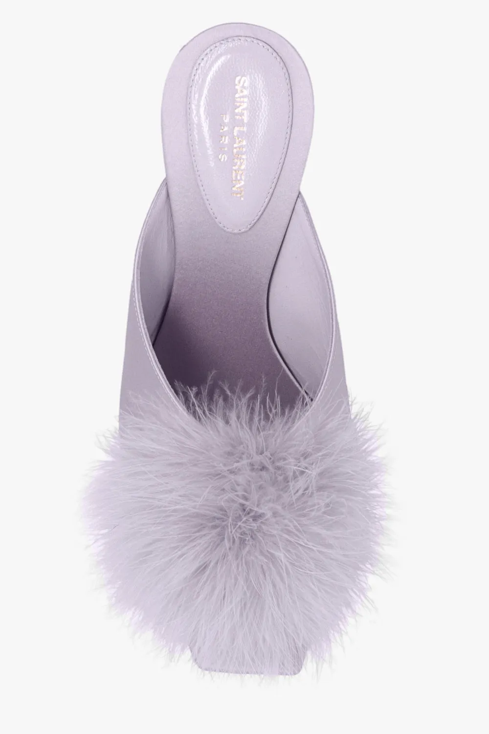 Saint Laurent New Women's Light Purple Mae Slip-On Mules Shoes