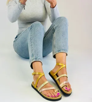 SAMPLE SALE Multi metallic Gladiator Sandals size 39