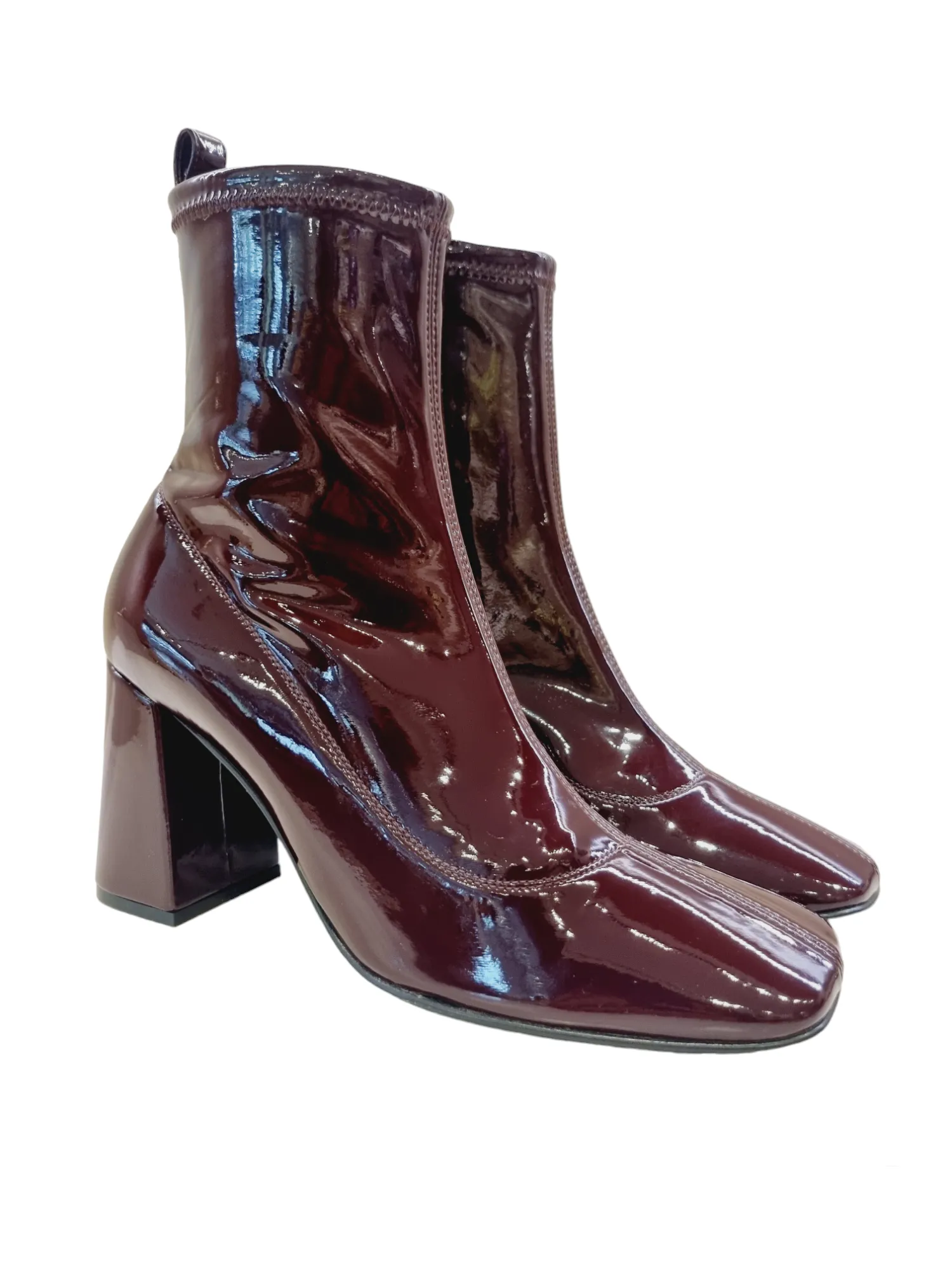 Sr Alicia Burgundy Patent Boots